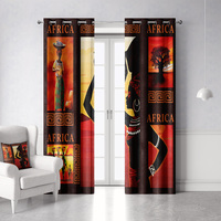 Rideaux occultants 100 % en polyester à œillets, motif femme africaine, haute densité, sur mesure/design, design moderne et luxueux, OEM