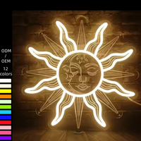 Lampes néon célestes bohèmes Soleil Lune pour la décoration esthétique de la pièce, enseignes lumineuses LED pour les bureaux, les entreprises, les maisons, le paysage