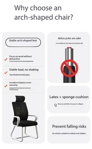 Silla de Oficina Moderna con Respaldo de Malla Transpirable y Base Cantilever Blanca, Silla Ergonómica para Recepción y Escritorio de Computadora - Product Image 3