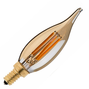 Bombilla LED <span class=keywords><strong>de</strong></span> filamento vintage ámbar blanca 2200K, 6W, regulable, E12, tipo maíz - Product Image 5