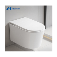 Bidet à chasse d'eau par gravité avec pompe intégrée, commande par capteur au pied, eau chaude, siège chauffant, sécheur d'air, affichage numérique, siphon en P inclus