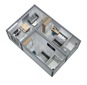 Rumah Kontainer Modular Prefabrikasi 10ft 20ft 30ft 40ft, Dapat Dilepas, Portabel, Flat Pack, Mobile, Kantor Kecil, Rumah - Product Image 6