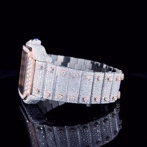 Elegante Reloj de Cuarzo de Acero Inoxidable con Moissanita de Diseño, Esfera Lujosa y Delicada con Detalles de Gemas Brillantes, Cuarzo Duradero - Product Image 5