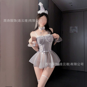 West Poetry atmospheric cake hat, elegant and busty sexy princess tutu skirt, sexy no-removal mesh lingerie set - Product Image 4