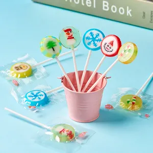 Großhandel Bulk Individual Custom ized Weihnachts süßigkeiten Hard Candy Sticks Candy Lollipop Hersteller