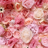 A-634 erröten rosa 3D Hochzeit Blume Wand Hintergrund Roll-up künstliche Rosen Elegante Rose Wand für Hochzeiten