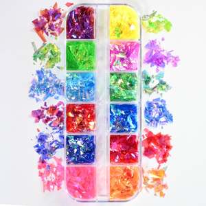 กลิตเตอร์ตกแต่งเล็บรูปหัวใจหลากสี 12 ช่อง พร้อมกลิตเตอร์รูปทรงต่างๆ อุปกรณ์ตกแต่งเล็บ - Product Image 4