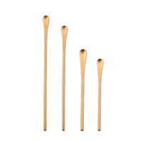 Offre Spéciale 304 acier inoxydable mélange cuillère à remuer créatif Long manche épaissir petite cuillère à miel Dessert café cuillères à glace