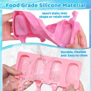 Custom Logo Reusable Silicone Ice Cream Mold OEM ODM Easy Release Freezer Safe Popsicle Tray with Private <b>Label</b> Packaging - Product Image 4