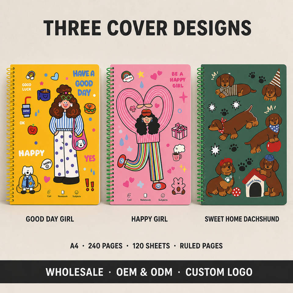 Custom A4 Spiral Notebook Printed Hardback Paper Digital Print Gift ...