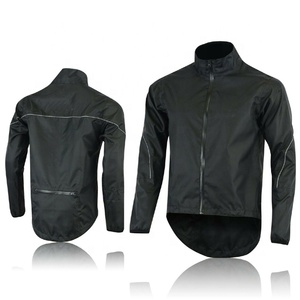 Men's Windproof Waterproof High Collar Long Sleeve <b>Reflective</b> Cycling <b>Running</b> Rain <b>Jacket</b>-Polyester/Cotton Blend - Product Image 3