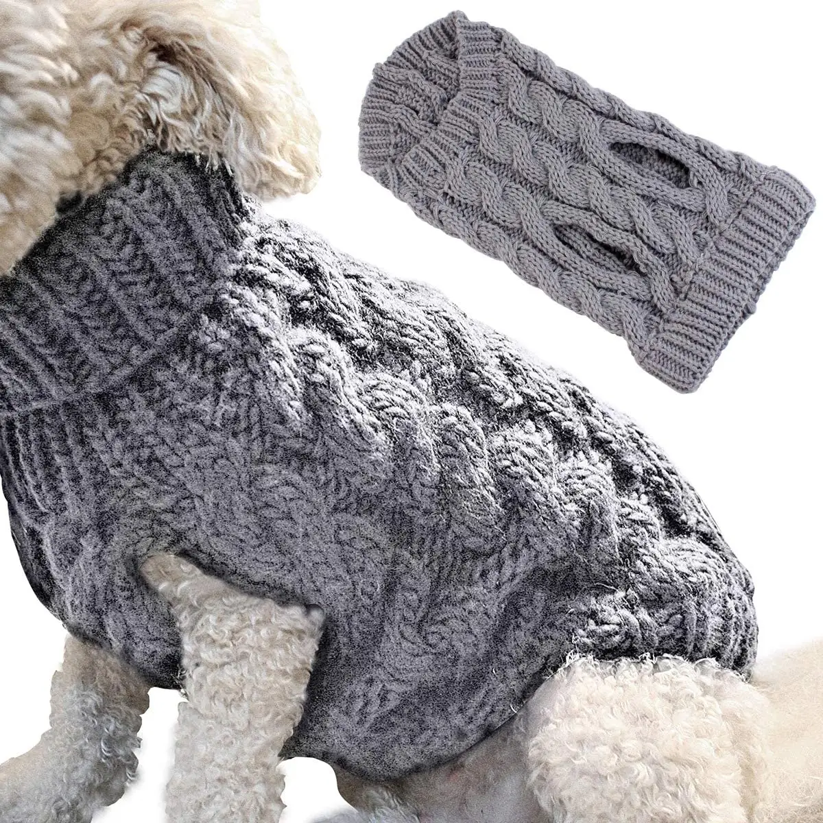 Pet köpek örgü kazak ceket kalınlaşma kazak triko tığ ceket elbise küçük orta büyük köpek için köpek kedi