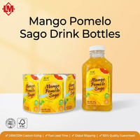 Étiquettes personnalisées pour bouteilles de jus, autocollants imperméables pour mangue et sago, pour emballage de bouteilles en verre de boissons et desserts sucrés, faible MOQ