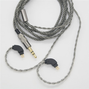 สายสัญญาณเสียงชุบเงิน 1.2 ม. สายถักไนลอนสำหรับเปลี่ยนหูฟังชิป 1964 QDC UE - Product Image 1