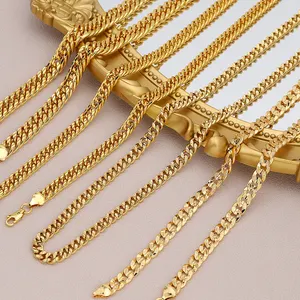 JXX Single And Double Port Flat Necklaces Brass 24k Personalized Gifts Gold Plated Necklace For Women Fashion