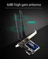 Tarjeta Inalámbrica WiFi 5 PCI-E de 1200 Mbps con BT 4.0, Adaptador de Red de Banda Dual de 2.4G/5G para PC de Escritorio, Compatible con Windows