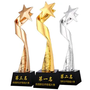 Disesuaikan kreatif penyepuhan Resin kristal piala perusahaan pertemuan tahunan Souvenir kristal hadiah piala kristal Penghargaan