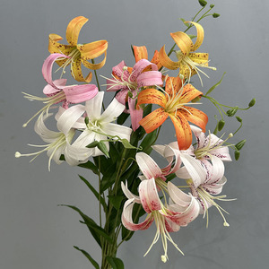 Lys suspendus à 2 têtes, plantes artificielles pour la décoration intérieure, ornements pour salon, accessoires photo, fleurs artificielles pour mariage - Product Image 1