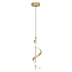 Spiraal Led Goud Zwart Kleur Eetkamer Lamp Moderne Hanglamp Nachtkastje Eenvoudige Kroonluchter