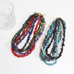 قلادة خانقة يدوية الصنع كلاسيكية مطلية بالذهب بوهيمية غير منتظمة من الأحجار الطبيعية للنساء هدية خطوبة - Product Image 5