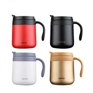 Vente en gros de tasses isothermes à café et à thé personnalisées avec logo, 350 ml, 500 ml, en acier inoxydable avec poignée - Product Image 1