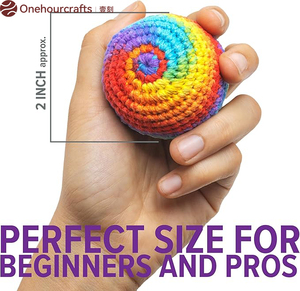 Ensemble <span class=keywords><strong>de</strong></span> footbags au crochet, Hacky Sack, sacs à pied tricotés, Hacky Sack personnalisé pas cher, balles <span class=keywords><strong>de</strong></span> jonglage, ballon <span class=keywords><strong>de</strong></span> kick-ball, Hacky Sack, Footbag - Product Image 2