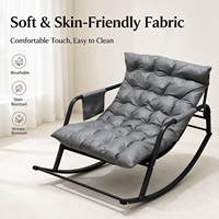 Fauteuil inclinable à double bascule - Design minimaliste en métal pour chambre, salon, bureau, extérieur ; Idéal pour la relaxation, les siestes, confort optimal
