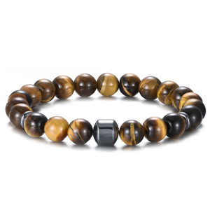 Pulseira de Pedra Natural com Contas Magnéticas Personalizadas de 8mm, Pulseira de Pedra Lava e Olho de Tigre - Product Image 6