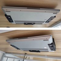 Support d'étagère en métal sous le bureau pour ordinateur portable pour ordinateur portable, Mac Mini, MacBook, clavier avec silicone anti-rayures (noir)