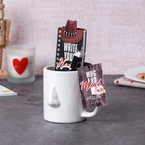 BespritGift Wholesale Personalized DIY Nose Mug <strong>Gift</strong> Set Stoneware Coffee Cup &amp; Pen Kit Mens <strong>Gift</strong> Set for Birthday <strong>Fathers</strong> <strong>Day</strong>