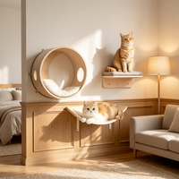 Étagères murales pour chat de qualité supérieure, perchoir en bois massif, lit pour chat, structure d'escalade pour salon