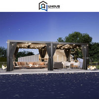 Persianas Motorizadas de Aluminio para Pérgola, Ecológicas, para Balcón, Jardín, Pabellón, Color Personalizable, Control Remoto, Recubrimiento en Polvo