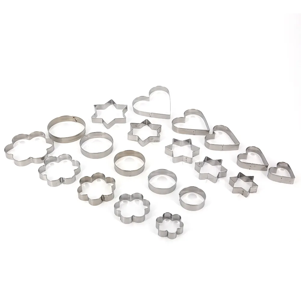 Baking Tools 20pcs/set Stainless Steel Cookie Biscuit DIY Mold Star Heart Round Flower Shape Cutter Mould