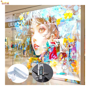 Siêu mỏng trong suốt LED hiển thị cửa sổ kính tự dính trong nhà Áp phích kỹ thuật số P6 P8 P10 IP65 SDK chức năng linh hoạt cho - Product Image 1