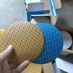 Disques de ponçage floqués, 5 pouces, 125 mm, motif diamant bleu, auto-adhésifs, pour le travail du bois, le polissage des métaux - Product Image 1