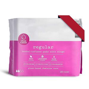 Grosir bantalan infusi Herbal tanaman turunan feminin perawatan menstruasi sekali pakai bersih katun bantalan penyerap reguler - Product Image 1