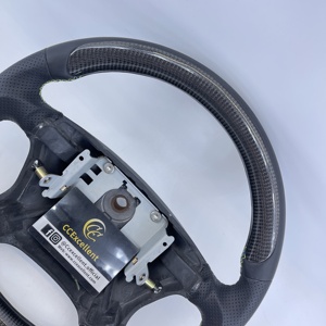 Volant en cuir et fibre de carbone véritable personnalisé, idéal pour SAAB 9-5 9-3 95 <span class=keywords><strong>93</strong></span> Aero Convertible Sedan Sport TurboX 1998-2005 - Product Image 2