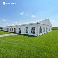 Tente de mariage grande portée, structure en aluminium, PVC blanc, cadre modulaire ignifuge, taille personnalisée, tentes pour événements, fêtes et expositions