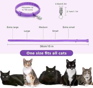 고양이 불안 완화 조절을위한 애완 동물 진정 고리 편안한 소형 중형 고양이 진정 고리 - Product Image 3