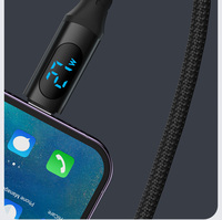 Direkt ab Werk Hochwertiges Kupfer-Display 3A 27W QC Schnellladekabel aus Nylon mit Digitaler LED-Anzeige für iPad und Android-Geräte