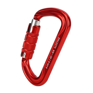 Mosquetón de aluminio de doble cierre con forma de D de 30KN para escalada - Product Image 3