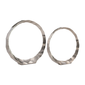 Scultura ad anello in alluminio per decorazioni casa e ufficio, ornamento per soggiorno, statua artistica circolare in metallo - Product Image 4