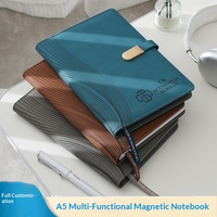 Libreta de Negocios A5 de PU, Gruesa, con Cierre Magnético y Tornillos, para Registro de Reuniones de Oficina, Impresión de Logotipo, Multifuncional, para Regalo