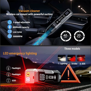 Kit di Emergenza per Auto 12V con Avviatore <span class=keywords><strong>Batteria</strong></span> Portatile 6000mAh, Aspirapolvere e Pompa d'Aria - Product Image 3