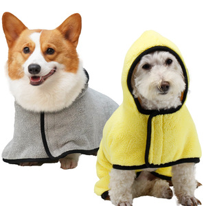 Peignoir pour animaux de compagnie en polaire corail, séchage rapide, absorbant, pour petits et grands chiens, style automne-hiver, utilisation quatre saisons - Product Image 5