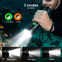 Lampe de plongée Asafee D700 IP68 étanche, 1500 lumens, LED XHP70 rechargeable, plongée sous-marine 30 m, torche de plongée