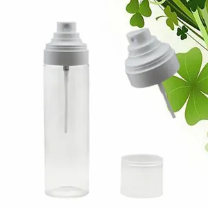 PB-020定制120毫升圆形聚酯瓶圆筒塑料瓶，带压接泵盖喷雾瓶