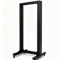 Baie de serveur mobile ouverte à double colonne 19 pouces 27U 550*1400*120MM en acier laminé à froid SPCC, profondeur 120 mm