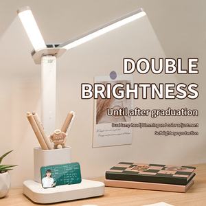 Lámpara de Escritorio LED para Lectura, Protección Ocular, Especial para Dormitorios Estudiantiles, Lámpara de Escritorio Blanca Recargable de Doble Cabezal - Product Image 4