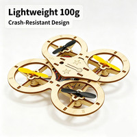 Kit de drone en bois EPT DIY, projet scientifique STEM avec moteur 718, ensemble de construction de drone RC éducatif complet de 56 pièces